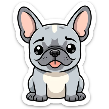 All grey French bulldog crying  sticker