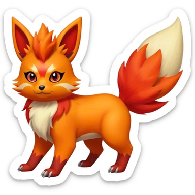 Quilava-Litten-Flareon-fantasy-animal-creature-hybrid full body sticker