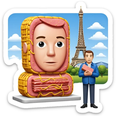  paris art city SPAM meat jeff koons style sculpture arty landscape  sticker