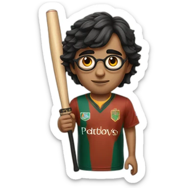 Harry Potter wearing an Indian cricket team jersey sticker