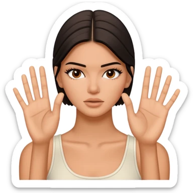 kendall jenner showing stop sticker