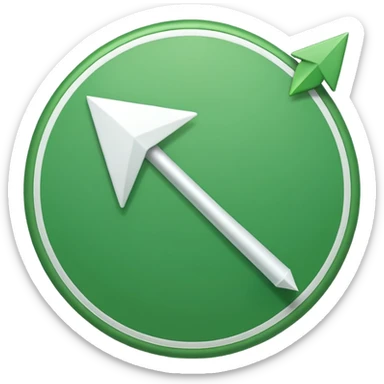 make me a emoji with green circle with a white arrow gonig up sticker