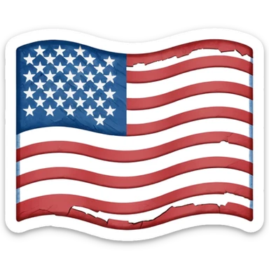 american flag in distress sticker