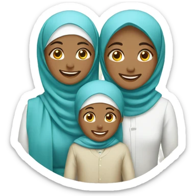 Happy Muslims family sticker