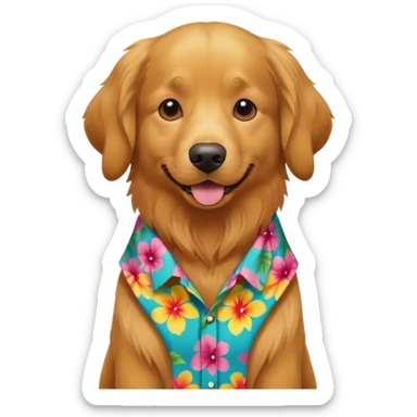 Dog – wearing colorful aloha shirt sticker