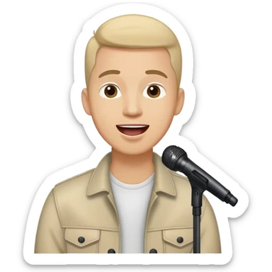 Happy Rock Pop Music Male Singer in his 30s dressed with trendy style sticker