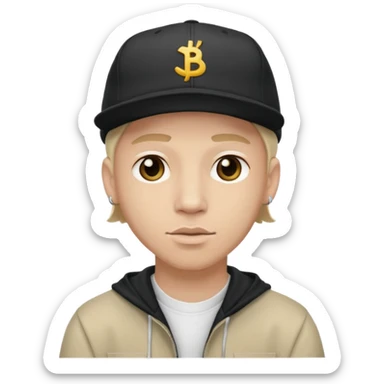 headshot of a white male rapper sticker