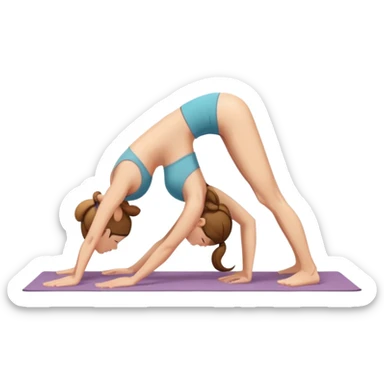 person doing downward dog yoga pose sticker