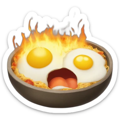 calcifer from howl's moving castle eat scrambled eggs sticker