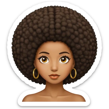 Brown skin black girl with afro  sticker
