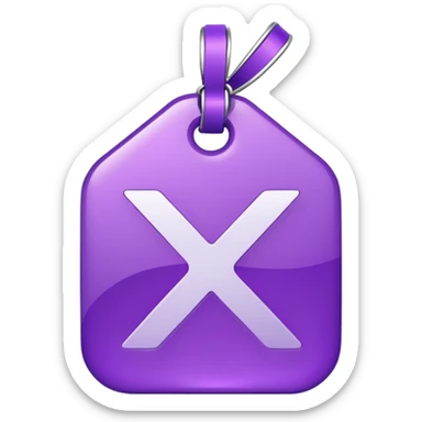Discount tag with percent symbol in violet colors. sticker