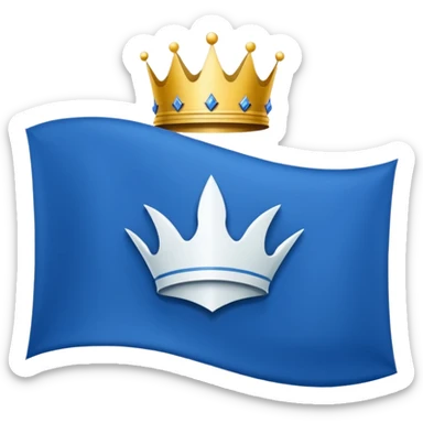 Wave Banner — blue cloth + white crest,Royal Banner. sticker