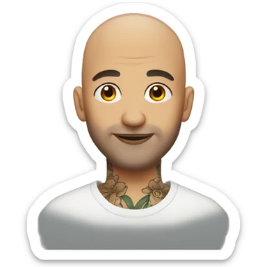 Bald man wearing tattoos  sticker