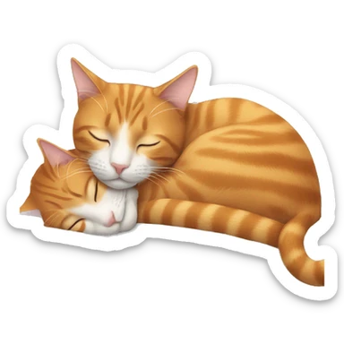 two cats sleeping one ginger and one gray sticker
