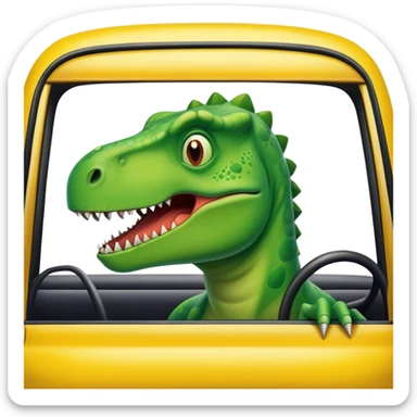office dinosaur in a taxi sticker