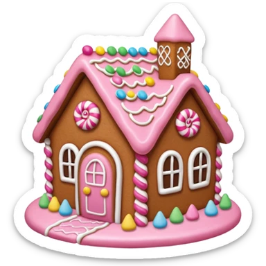 Gingerbread house pink sticker