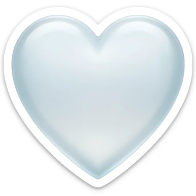 white heart with a frosted glass effect sticker