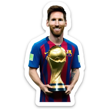 Messi con la copa del mundo  sticker