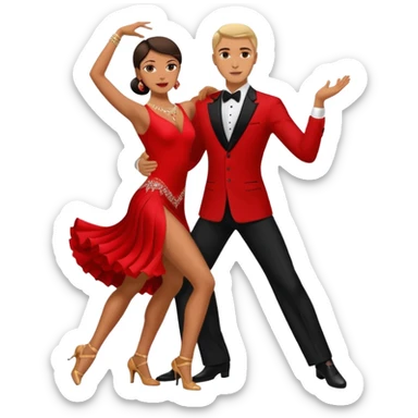 Dancesport professional latin competitor couple dancing the rumba  sticker