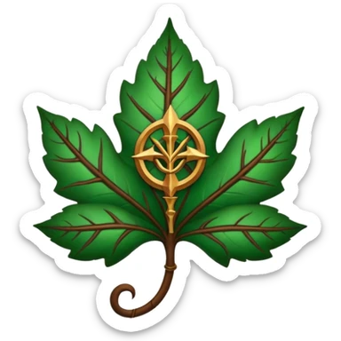 Wiz 101 casting sigil brown and green leaf life school inspired  sticker
