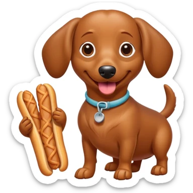 A cute weenie dog with some churros sticker