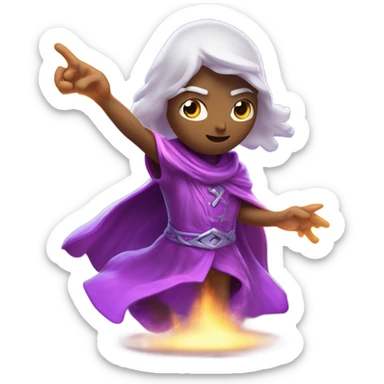 A concentrated beam of glowing purple magical energy, swirling with arcane symbols, shooting forward and bursting with sparks on impact. sticker