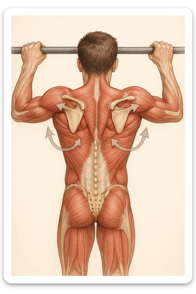 vista delle scapole durante le trazioni, visione anatomica sticker