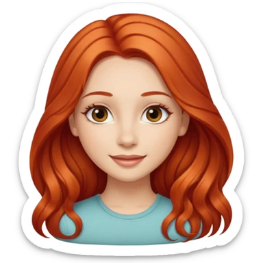 Little red riding hood light skin with straight long wavy hair and long eyelashes  sticker