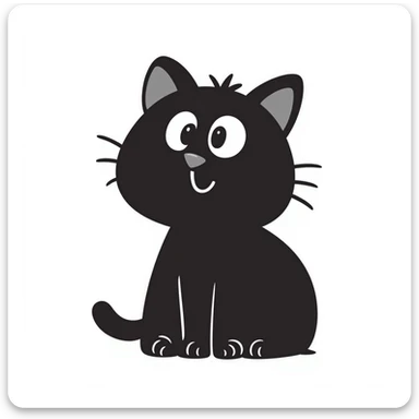 simple cat drawing sticker