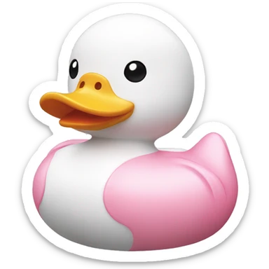 Light pink and white bubblegum rubber duck sticker