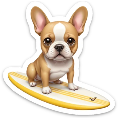 french bulldog on a surf board sticker