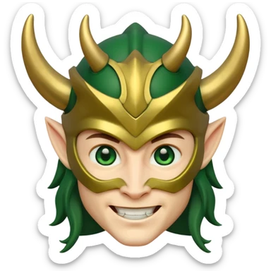 Loki – Horned helmet, mischievous grin








 sticker