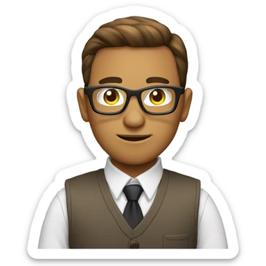 Geek with firger sticker