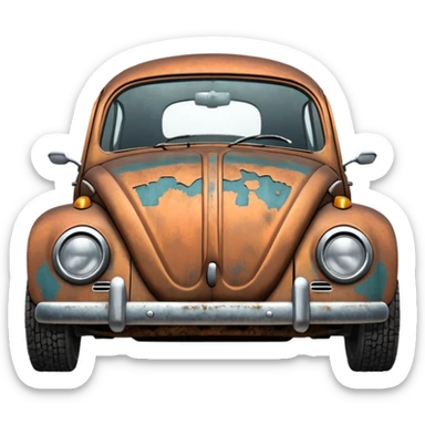 oxidated old VW beetle  2024 sticker