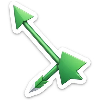 A sign that's says Arrow in green no backround sticker