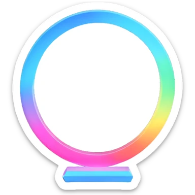 floating mirror surrounded by a glowing aura, crystal clear reflection, motifs of strength and clarity, powerful and revealing atmosphere sticker