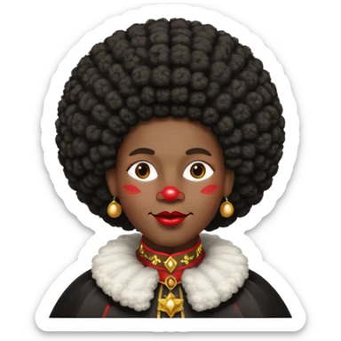 Zwarte Piet , de knecht van Sinterklaas. Met zijn kraag, Afro haar en een muts op zijn/ haar hoofd goofd sticker