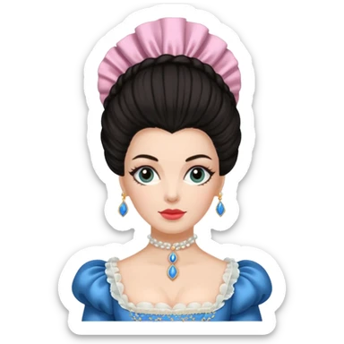 marie Antoinette fashion dark haired woman sticker