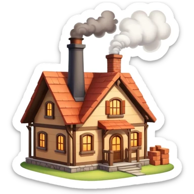 cozy house with a chimney sticker