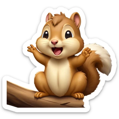 Cinematic Silly Yawning Squirrel Portrait Emoji, Head tilted with a dramatic, wide-open yawn revealing a tiny, adorable snout, soft, downy fur and a fluffy tail slightly askew, Simplified yet irresistibly cute features, highly detailed, glowing with a soft, cozy woodland glow, high shine, relaxed yet humorously expressive, stylized with a dash of whimsical woodland charm, soft glowing outline, capturing the essence of a drowsy yet endearing squirrel that appears ready to stretch and yawn its way into your heart! sticker
