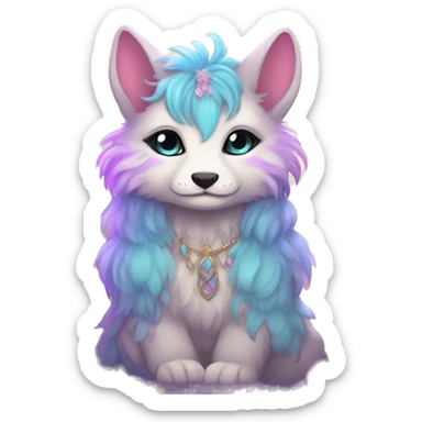 Kawaii bright fantasy ethereal anthro fursona animal sticker