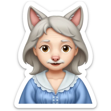 The big bad wolf put on Grandma's clothes and disguised itself as a human. sticker