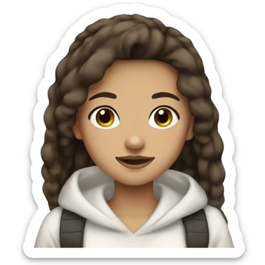 Clean girl aesthetic ( any human has to be a woman, white, with long dark brown hair) sticker