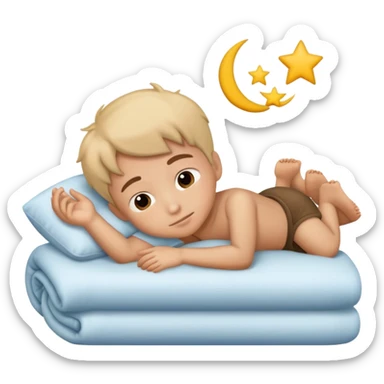 Niño acostado buenas noches sticker