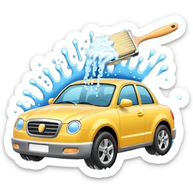 create me an image for a vertical in my super app, Car wash, add a brush sticker