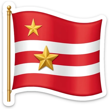 Bandeira do Pará em cor vermelho e banco é uma estrela no centro sticker