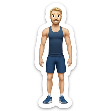 White european Guy doing workout  sticker