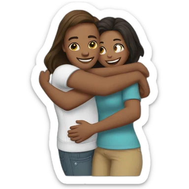 Hug with girlfriend  sticker