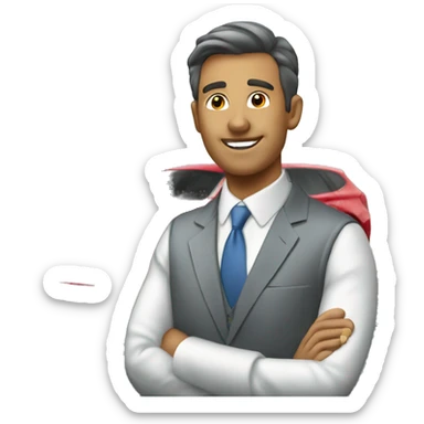 businessman car enthusiast giving testimonial sticker