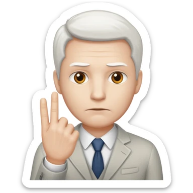 consulting man with hand with white skin sticker